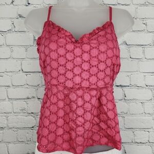 NWT Sim & Sam Size S Honeysuckle Eyelet Lined Top